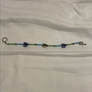 Colorful Beaded Bracelet with Dragonfly Charms